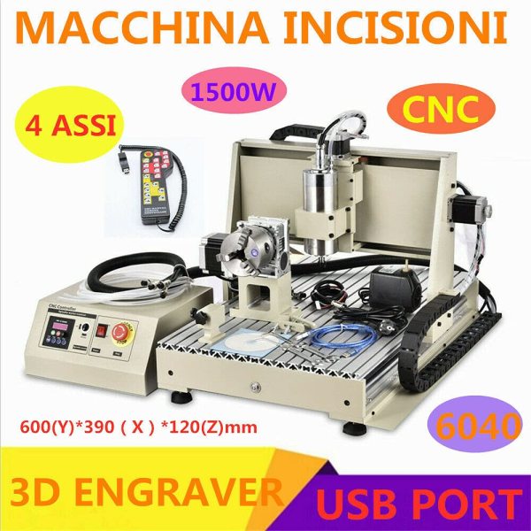 6040 4AXIS USB Graveur Routeur Sculpture Mill Bois Machine Métal Carver 1500W