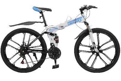 Opvouwbare mountainbike 21 versnellingen volwassen MTB schijfremfiets 26" dubbele demping voor dames crossbike zwart