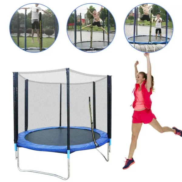 Gartentrampolin – Durchmesser: 183 cm – mit geschlossenem Sicherheitsnetz – für Kinder und Erwachsene – maximale statische Belastung: 300 kg