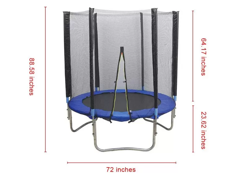 Gartentrampolin – Durchmesser: 183 cm – mit geschlossenem Sicherheitsnetz – für Kinder und Erwachsene – maximale statische Belastung: 300 kg