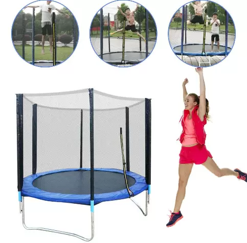 Gartentrampolin – Durchmesser: 183 cm – mit geschlossenem Sicherheitsnetz – für Kinder und Erwachsene – maximale statische Belastung: 300 kg
