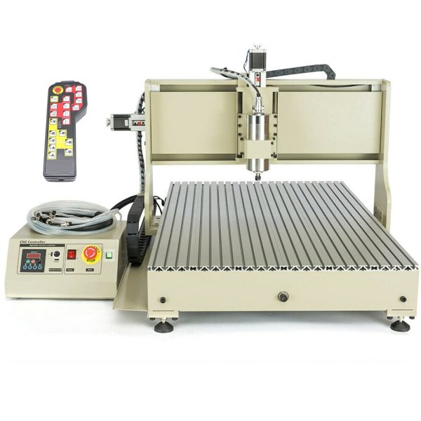 CNC DIY Machine de Gravure - 12200W 220V Broche 4 Axes 6090 CNC Routeur Graveur,Fraisage Sculpture Machine Connexion USB pour Métal, Verre, Bois, etc