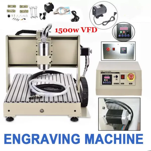 Fraiseuse CNC VFD - 1,5 kW - Machine à graver - CNC - 3 axes - Installation facile - En acier inoxydable 304 - En aluminium moulé sous pression