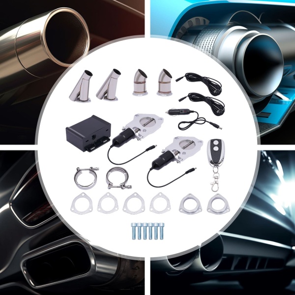 Clapet d'échappement électrique 2,5"/63 mm - Kit de commande d'échappement en acier inoxydable