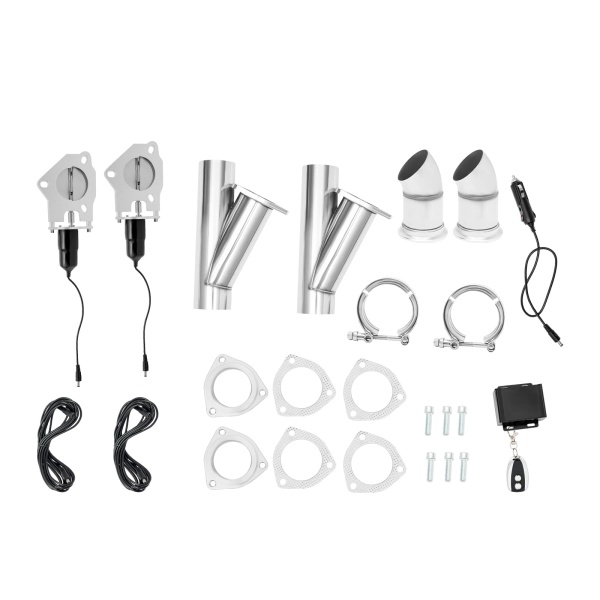 Clapet d'échappement électrique 2,5"/63 mm - Kit de commande d'échappement en acier inoxydable