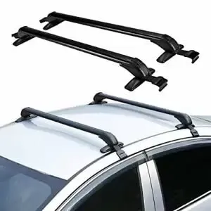 Lot de 2 barres de toit universelles verrouillables pour porte-vélos, coffre de toit, porte-skis, longueur 1 m, Noir