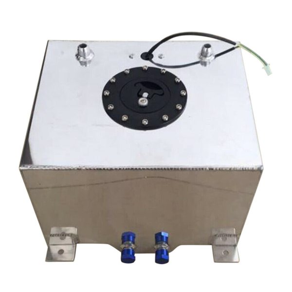 Réservoir de carburant en aluminium - Réservoir de carburant - 20 l - 30 x 30 x 20 cm - Utilisation universelle pour Hot Rod / Street Racing