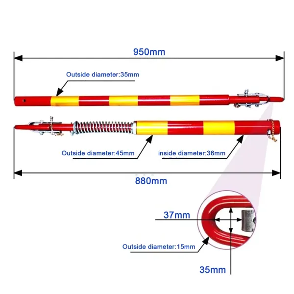Barre de remorquage en acier 5000 kg pour voiture - Attelage de sécurité avec amortissement à ressort - 175 cm - Force de traction maximale : 5 T