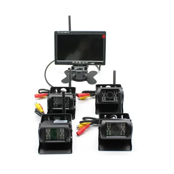 Système d'aide au stationnement pour camions de Camping-Car 4 caméras de recul Radio 7 Pouces LCD Système d'aide au stationnement pour camions de Camping-Car 4 caméras de recul Radio 7 Pouces LCD