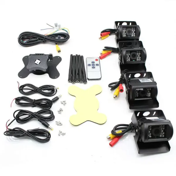 Système d'aide au stationnement pour camions de Camping-Car 4 caméras de recul Radio 7 Pouces LCD Système d'aide au stationnement pour camions de Camping-Car 4 caméras de recul Radio 7 Pouces LCD