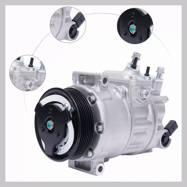 Compresseur d'air conditionné Fit 1K0820803 pour A UDI, V W, S KODA, S EAT Compresseur d'air conditionné Fit 1K0820803 pour A UDI, V W, S KODA, S EAT