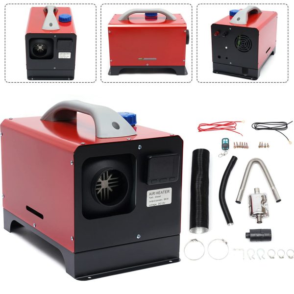 Radiateur diesel 8 kW avec thermostat LCD pour voiture, camion, bus, caravane, chauffage sur pied
