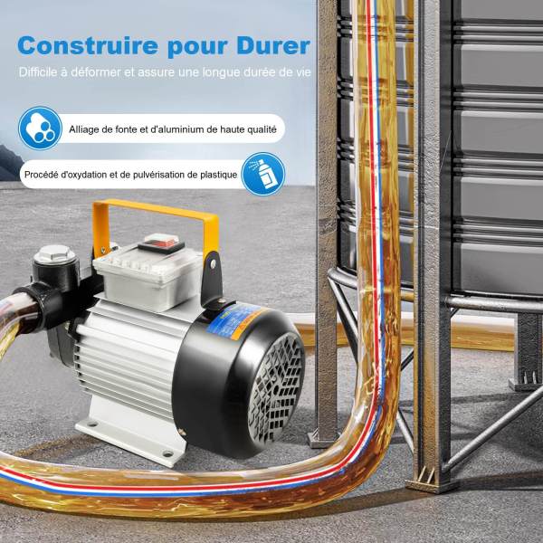 230V 550W Pompe à huile de chauffage Pompe diesel Pompe auto-amorçante Pompe d’aspiration d’huile Max.60L / min