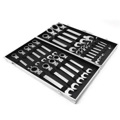 CNCEST Jeu de 22 clés mixtes à cliquet - 6-32 mm - Jeu de clés à cliquet professionnelles