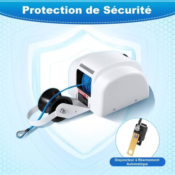 Treuil électrique 12 V pour eau douce et eau salée - Treuil avec fil - Portée jusqu'à 20 kg Treuil électrique 12 V pour eau douce et eau salée - Treuil avec fil - Portée jusqu'à 20 kg
