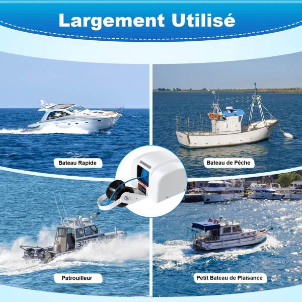 Treuil électrique 12 V pour eau douce et eau salée - Treuil avec fil - Portée jusqu'à 20 kg