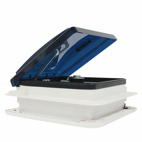 Ventilation de toit et ventilateur d'extraction avec éclairage LED pour caravane et camping-car 28 x 28 cm 12 V
