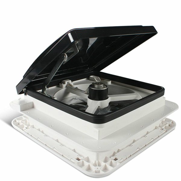 Ventilation de toit et ventilateur d'extraction avec éclairage LED pour caravane et camping-car 28 x 28 cm 12 V