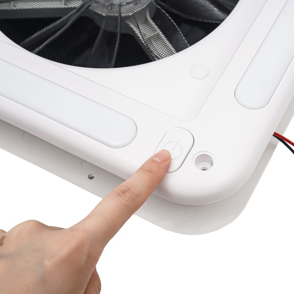 Ventilation de toit et ventilateur d'extraction avec éclairage LED pour caravane et camping-car 28 x 28 cm 12 V Ventilation de toit et ventilateur d'extraction avec éclairage LED pour caravane et camping-car 28 x 28 cm 12 V