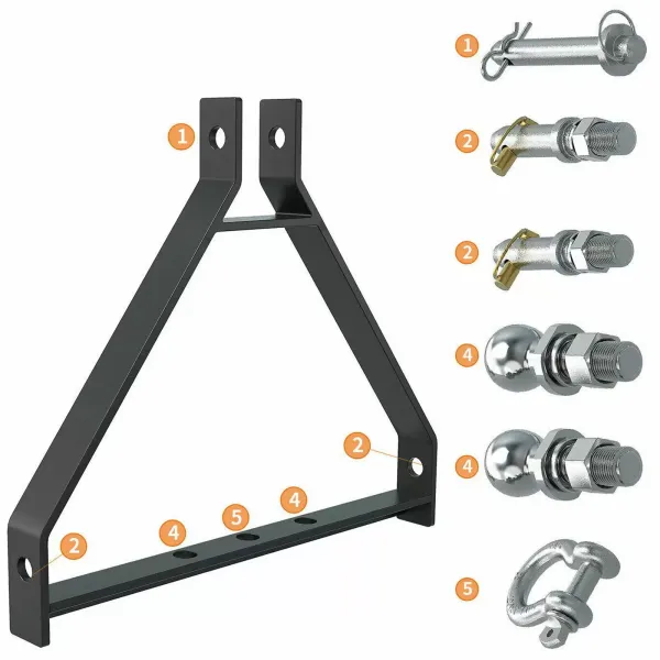 Rail d'attelage de tracteur avec suspension en trois points - 660 mm - Catégorie I Rail d'attelage