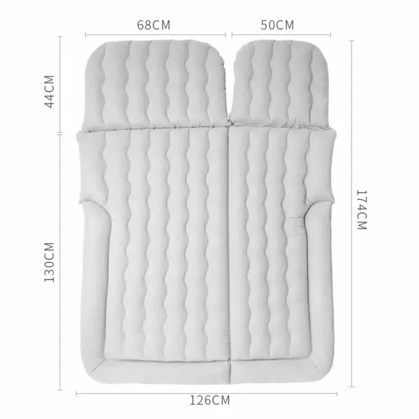 Matelas de voiture portable SUV Matelas gonflable pour camping avec 2 oreillers + pompe à air (gris)