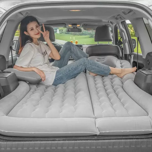 Matelas de voiture portable SUV Matelas gonflable pour camping avec 2 oreillers + pompe à air (gris) Matelas de voiture portable SUV Matelas gonflable pour camping avec 2 oreillers + pompe à air (gris)