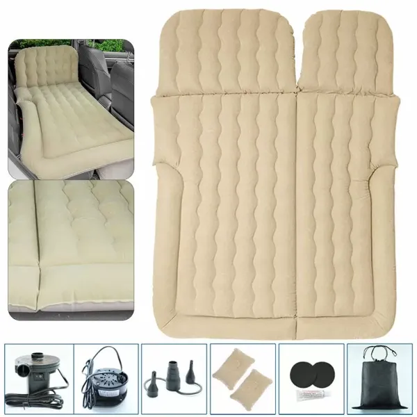 Matelas gonflable épais et mobile - Avec pompe à air pour les voyages, le camping, les activités en extérieur Matelas gonflable épais et mobile - Avec pompe à air pour les voyages, le camping, les activités en extérieur