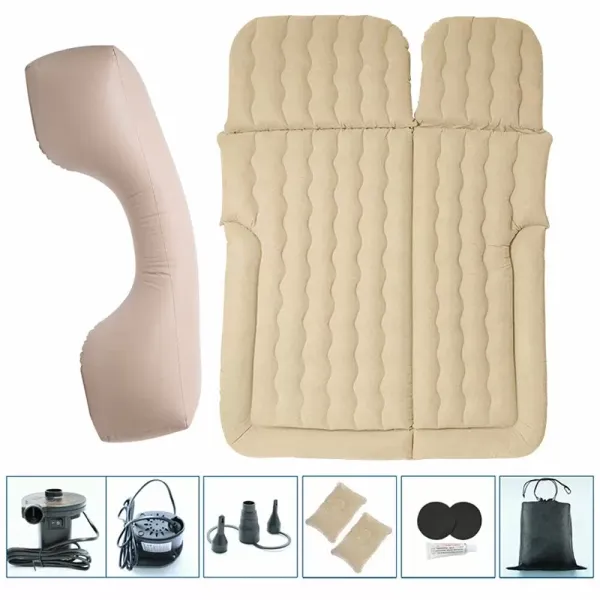Matelas gonflable épais et mobile - Avec pompe à air pour les voyages, le camping, les activités en extérieur