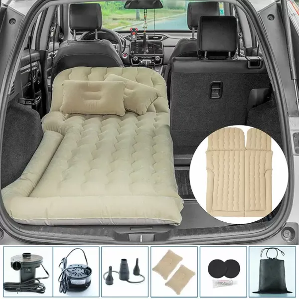 Matelas gonflable épais et mobile - Avec pompe à air pour les voyages, le camping, les activités en extérieur
