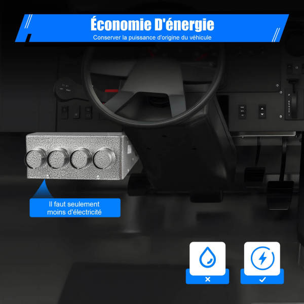 Chauffage de voiture universel compact 4 ports avec régulateur de vitesse 12 V + interrupteur