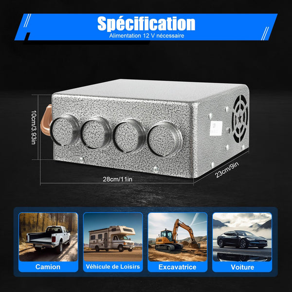 Chauffage de voiture universel compact 4 ports