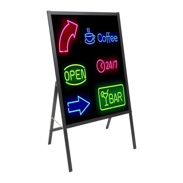Tableau d'affichage LED monobloc avec 8 * marqueurs fluorescents Support stable
