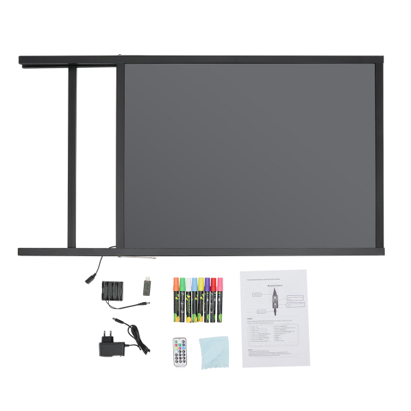 Tableau d'affichage LED monobloc avec 8 * marqueurs fluorescents Support stable