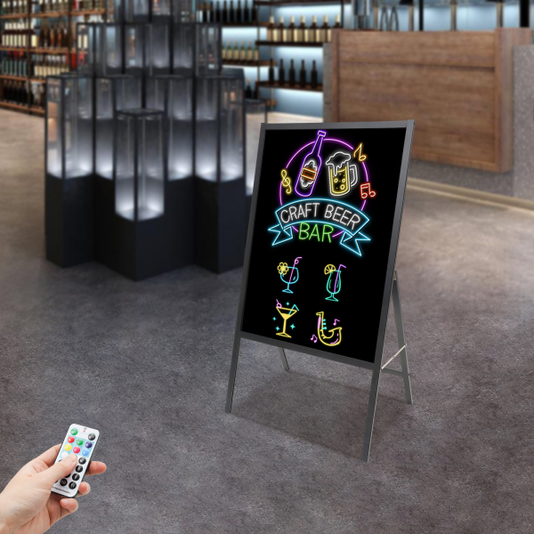 Tableau d'affichage LED monobloc avec 8 * marqueurs fluorescents Support stable
