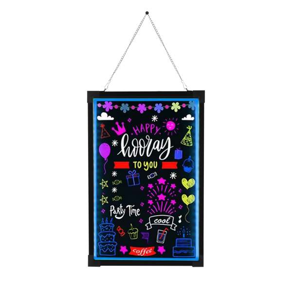 Tableau d'écriture de messages lumineux à LED, panneau de menu effaçable à effet néon 16 