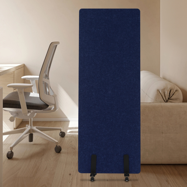 Cloison de bureau 61*168cm, séparateur de pièce, paravent bleu