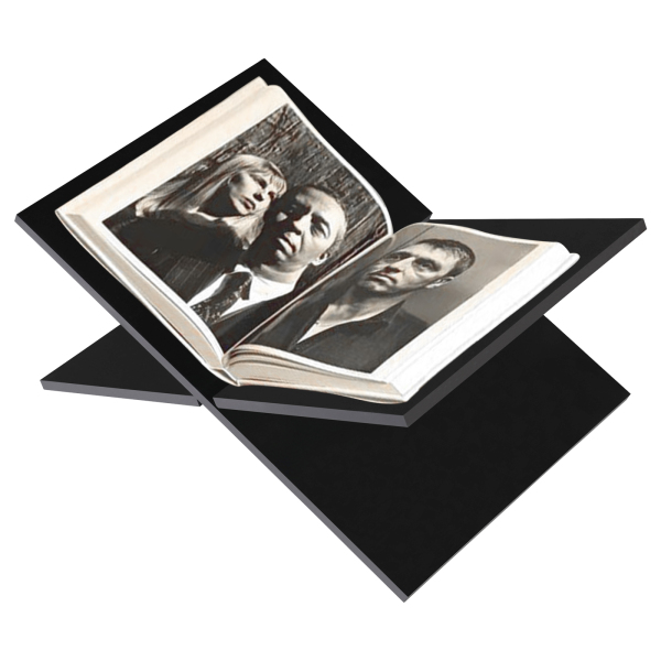 Porte-livre en acrylique, Porte-livre en acrylique avec cadre en croix, support de lecture, 32*14cm, noir