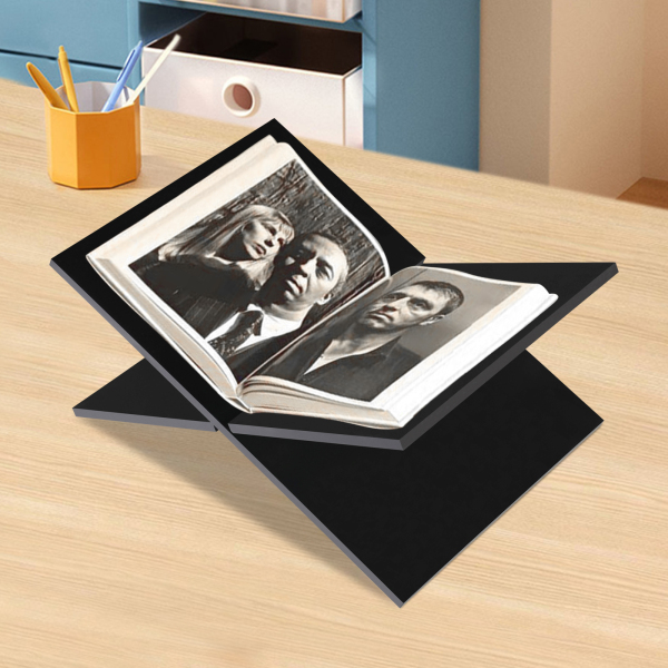 Porte-livre en acrylique, Porte-livre en acrylique avec cadre en croix, support de lecture, 32*14cm, noir