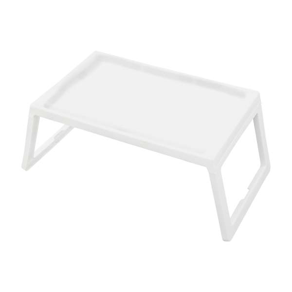 Lot de 4 tables de plateau de lit avec pieds pliables tables pliantes avec plateaux de service de nourriture blanc