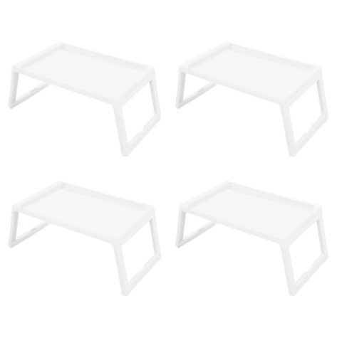 Lot de 4 tables de plateau de lit avec pieds pliables