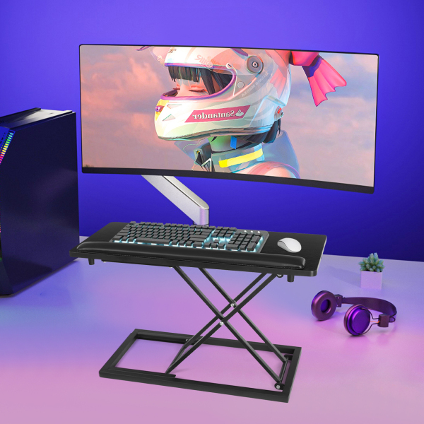 Support de clavier réglable en hauteur (26,77 x 11,81 po), support de clavier de bureau, support de clavier