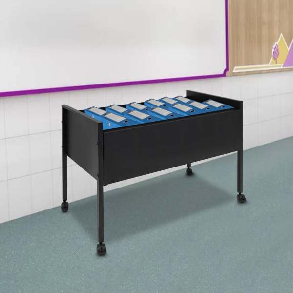 Classeur à roulettes, Chariot à roulettes pour dossiers suspendus, Capacité 100 (Noir) Classeur à roulettes, Chariot à roulettes pour dossiers suspendus, Capacité 100 (Noir)