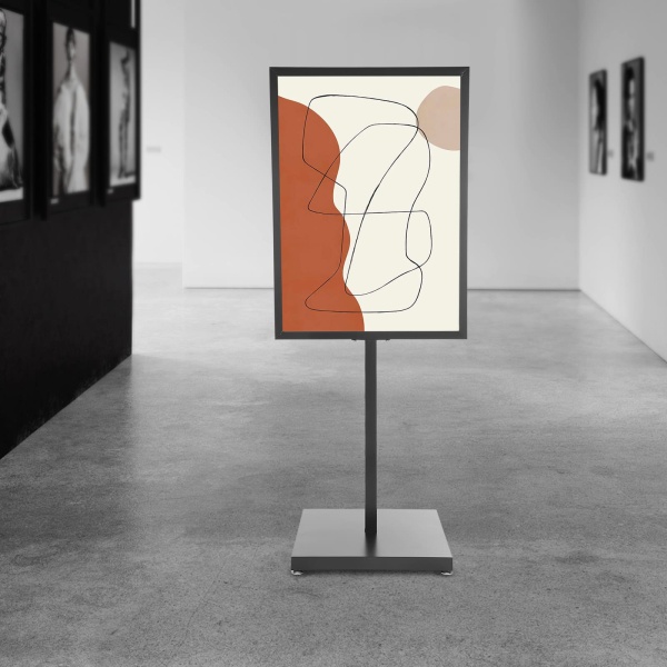 Support pour affiches - Cadre en métal noir - 65 x 90 cm