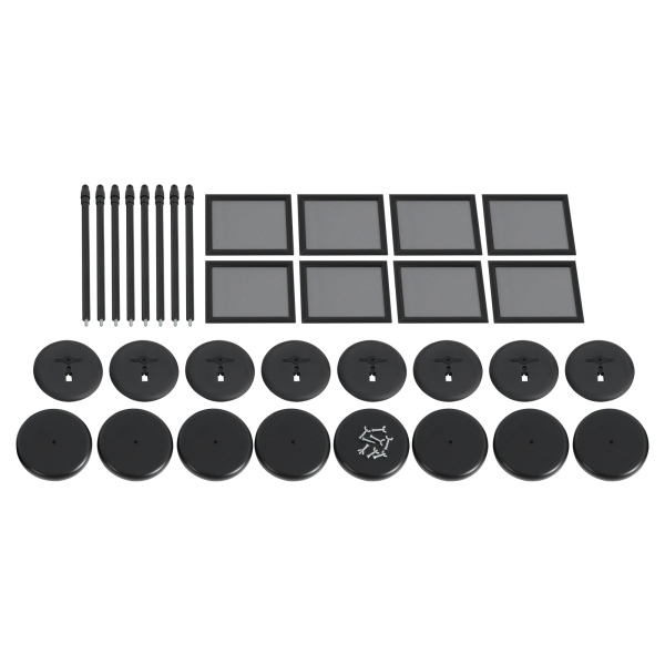 Lot de 8 supports d'affichage A4 réglables sur pied, robustes et résistants - Noir
