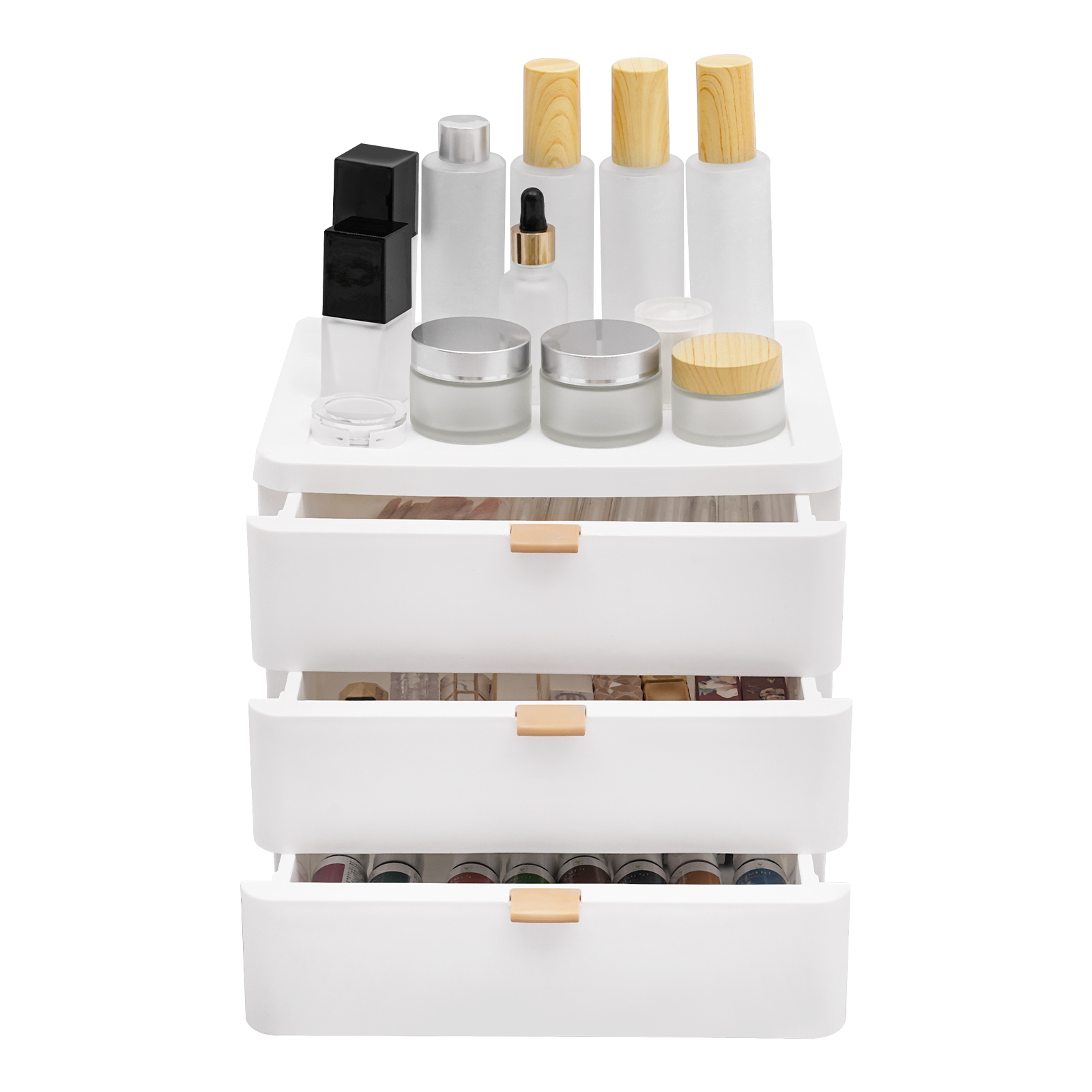 Boîte De Rangement De Bureau Avec 4 Tiroirs - Dimensions 26x20x29 Cm, Couleur Blanc - Organisateur Pour Cosmétiques, Fournitures