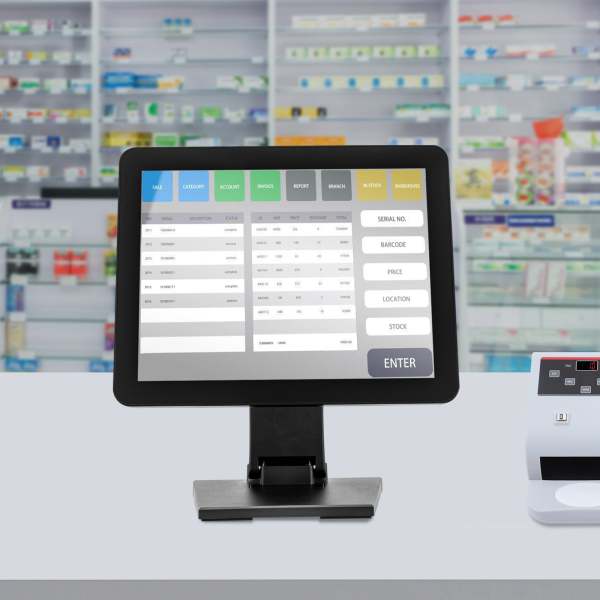Caisse enregistreuse à écran tactile avec logiciel de caisse, Imprimante de tickets intégrée, WiFi, convient pour la restauration