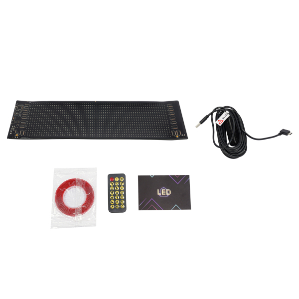 Écran LED flexible 34,8 cm x 10,2 cm, panneau d'affichage LED, panneau LED flexible pour voiture, magasin, bar, publicité