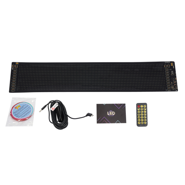 Écran LED flexible 59,5 cm x 12 cm, panneau d'affichage LED, panneau LED flexible pour voiture, magasin, bar, publicité
