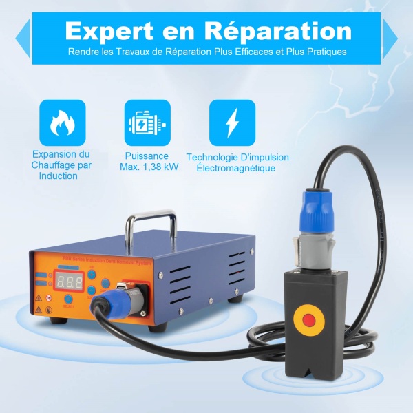 Appareil de chauffage à induction Hot Box pour voiture - Sans peinture - Outil de réparation de bosses - Hotbox - Réparation des dents en métal