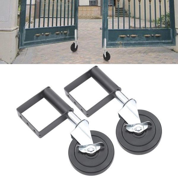Lot de 2 roulettes de portail à ressort pour portail - Charge maximale : 50 kg - Avec frein de verrouillage latéral